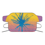 Retrowave Sunset Palm Tree Print Car Windshield Snow Cover