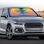 Retrowave Sunset Palm Tree Print Car Windshield Sun Shade