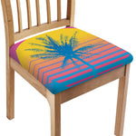 Retrowave Sunset Palm Tree Print Chair Cushion Cover