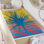 Retrowave Sunset Palm Tree Print Changing Pad Cover