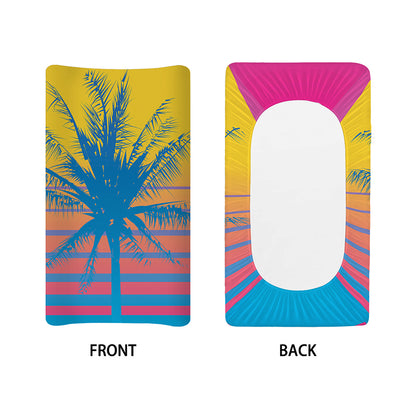 Retrowave Sunset Palm Tree Print Changing Pad Cover