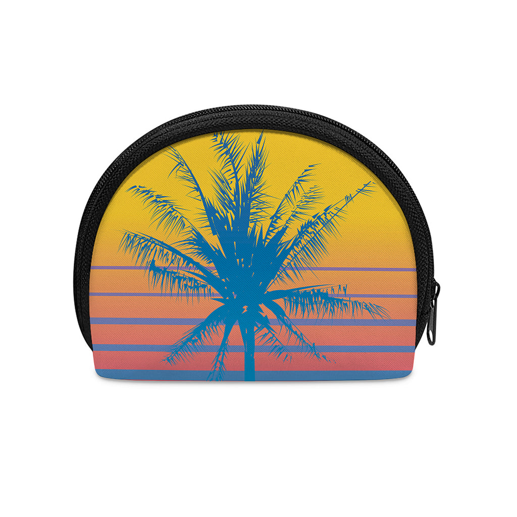Retrowave Sunset Palm Tree Print Coin Purse