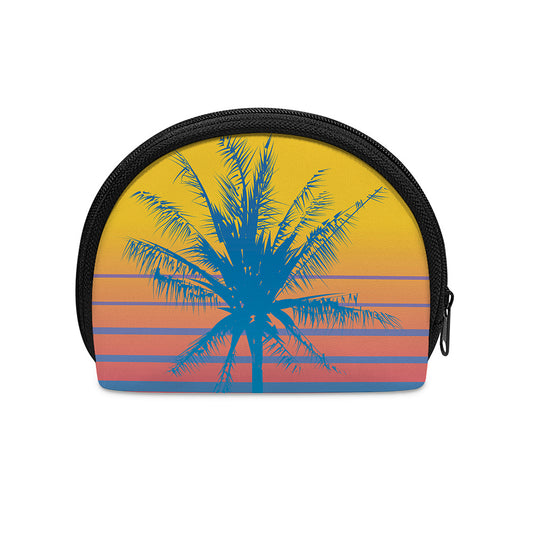Retrowave Sunset Palm Tree Print Coin Purse