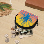 Retrowave Sunset Palm Tree Print Coin Purse