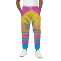 Retrowave Sunset Palm Tree Print Cotton Sweatpants