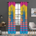 Retrowave Sunset Palm Tree Print Curtain