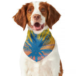 Retrowave Sunset Palm Tree Print Dog Bandana