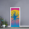 Retrowave Sunset Palm Tree Print Door Sticker