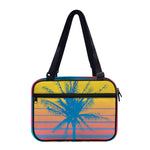 Retrowave Sunset Palm Tree Print Double Strap Bible Bag