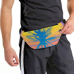 Retrowave Sunset Palm Tree Print Fanny Pack