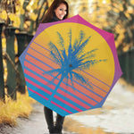 Retrowave Sunset Palm Tree Print Foldable Umbrella