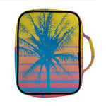 Retrowave Sunset Palm Tree Print Front Pocket Bible Bag