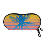 Retrowave Sunset Palm Tree Print Glasses Case