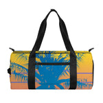 Retrowave Sunset Palm Tree Print Gym Bag