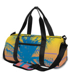 Retrowave Sunset Palm Tree Print Gym Bag