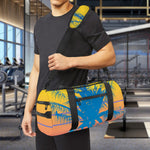 Retrowave Sunset Palm Tree Print Gym Bag