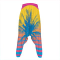 Retrowave Sunset Palm Tree Print Hammer Pants