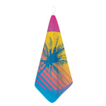 Retrowave Sunset Palm Tree Print Hand Towel