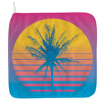 Retrowave Sunset Palm Tree Print Hand Towel
