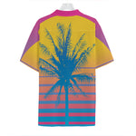 Retrowave Sunset Palm Tree Print Hawaiian Shirt