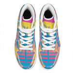 Retrowave Sunset Palm Tree Print High Top Leather Sneakers