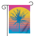 Retrowave Sunset Palm Tree Print House Flag