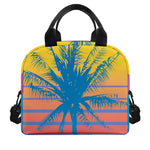 Retrowave Sunset Palm Tree Print Insulated Lunch Bag