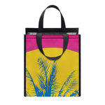Retrowave Sunset Palm Tree Print Insulated Lunch Tote