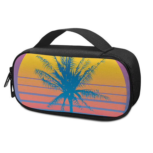 Retrowave Sunset Palm Tree Print Insulin Cooler Travel Case