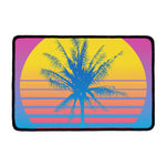 Retrowave Sunset Palm Tree Print Kitchen Mat