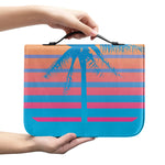 Retrowave Sunset Palm Tree Print Leather Bible Cover