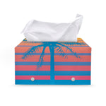 Retrowave Sunset Palm Tree Print Leather Tissue Box Cover