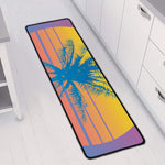 Retrowave Sunset Palm Tree Print Long Kitchen Mat