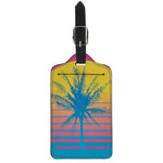 Retrowave Sunset Palm Tree Print Luggage Tag