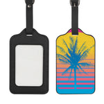 Retrowave Sunset Palm Tree Print Luggage Tag