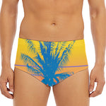 Retrowave Sunset Palm Tree Print Men's Triangle Swim Briefs