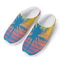 Retrowave Sunset Palm Tree Print Mesh Casual Shoes
