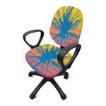 Retrowave Sunset Palm Tree Print Office Chair Cover