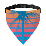 Retrowave Sunset Palm Tree Print Over The Collar Dog Bandana