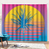 Retrowave Sunset Palm Tree Print Pencil Pleat Curtains