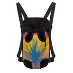 Retrowave Sunset Palm Tree Print Pet Carrier Backpack