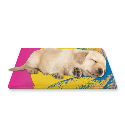 Retrowave Sunset Palm Tree Print Pet Cooling Mat Cover