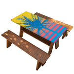 Retrowave Sunset Palm Tree Print Picnic Table Cover