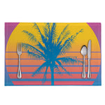 Retrowave Sunset Palm Tree Print Placemat