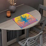 Retrowave Sunset Palm Tree Print Placemat