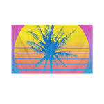 Retrowave Sunset Palm Tree Print Polyester Flag