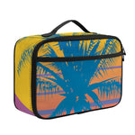 Retrowave Sunset Palm Tree Print Portable Lunch Bag