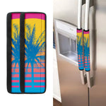 Retrowave Sunset Palm Tree Print Refrigerator Handle Covers