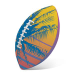 Retrowave Sunset Palm Tree Print Rugby Ball