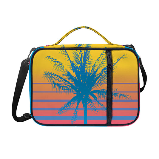 Retrowave Sunset Palm Tree Print Shoulder Strap Bible Bag